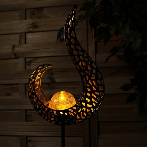 GardenLuxe | Solar lamp van metaal met warm LED-licht voor de tuin
