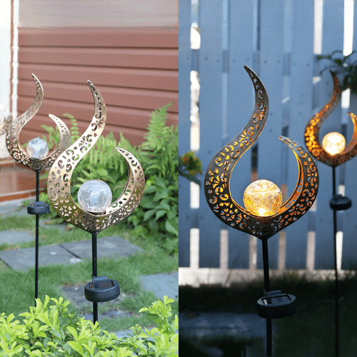 GardenLuxe | Solar lamp van metaal met warm LED-licht voor de tuin