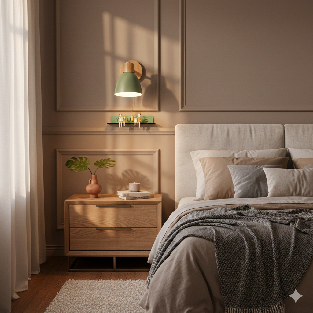 Modern Minimalistische Houten Conus LED Wandlamp | 1-Lamp