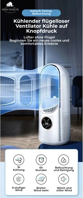 Bladeloze USB Ventilator Luchtkoeler Stil Met Timer en Luchtbevochtiging