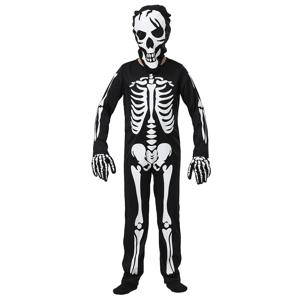 Gloeiende Skelet Halloween Kinderen Zombie Kostuum
