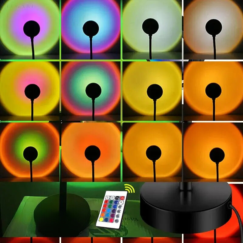 GoldenGleam | LED Projectorlamp met Zonsopgangseffect en Afstandsbediening