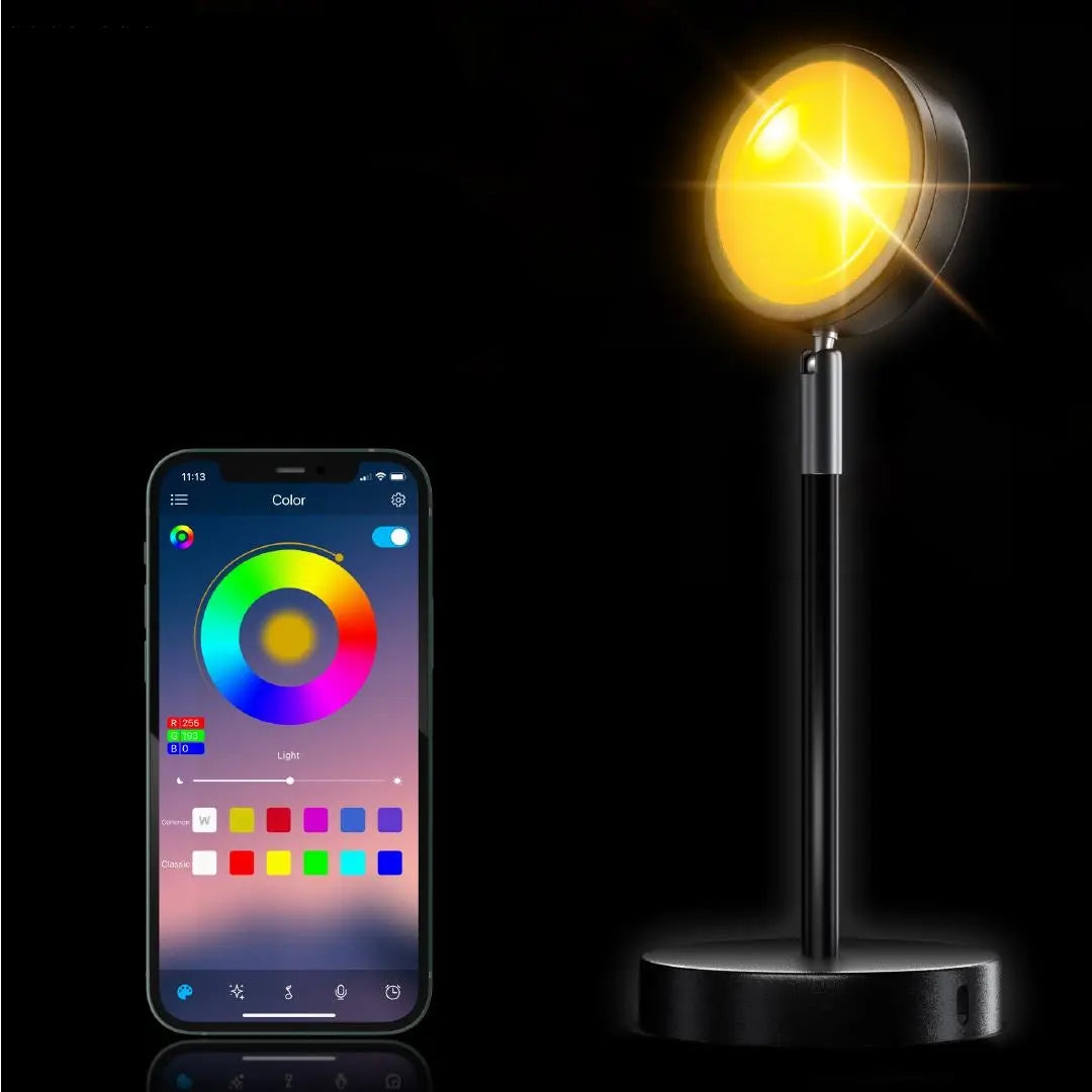GoldenGleam | LED Projectorlamp met Zonsopgangseffect en Afstandsbediening