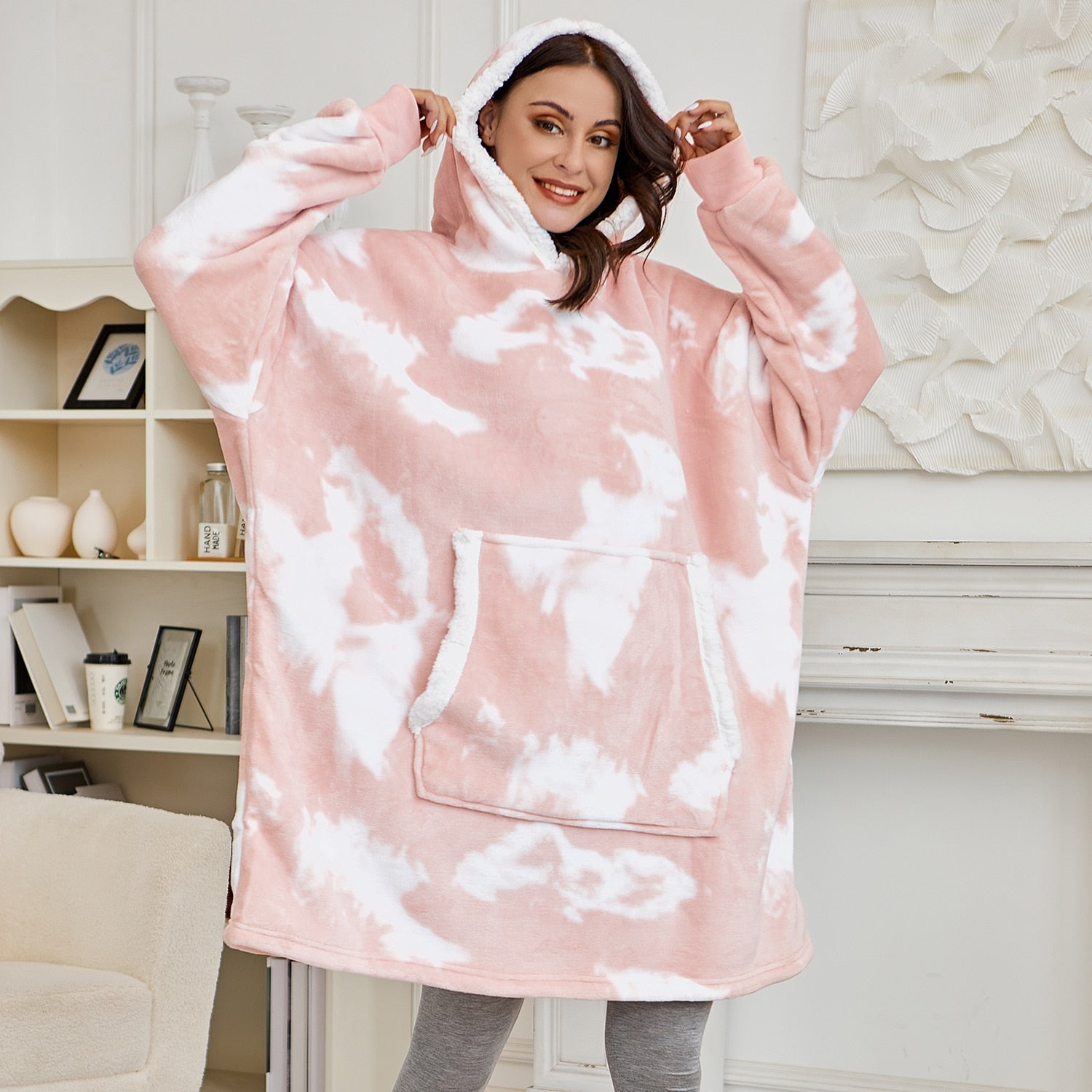 Ultra-zachte fleece- en woldeken met capuchon voor comfort en warmte thuis