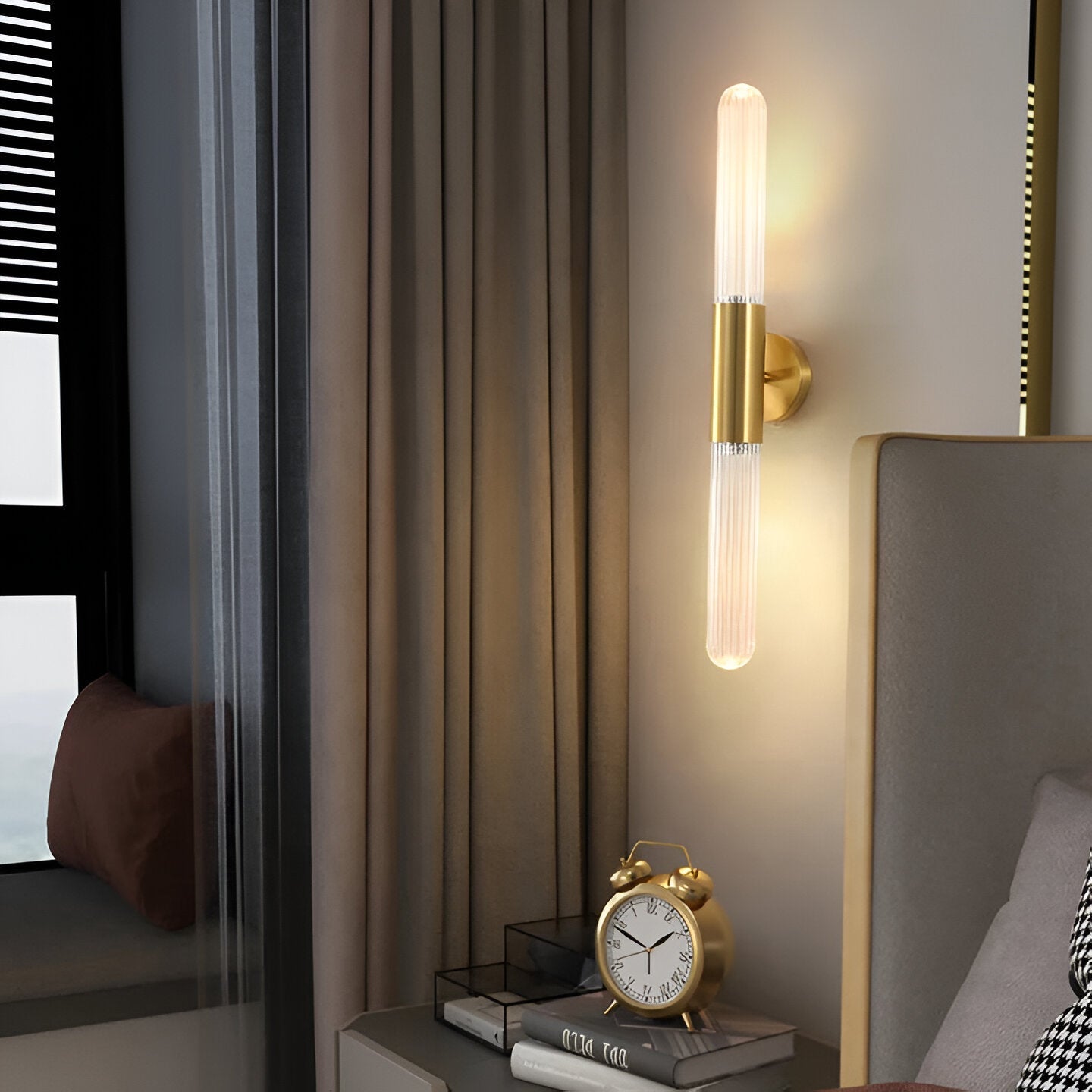 Nordic Water-Ripple Glas Messing Wandlamp LED 1-Licht