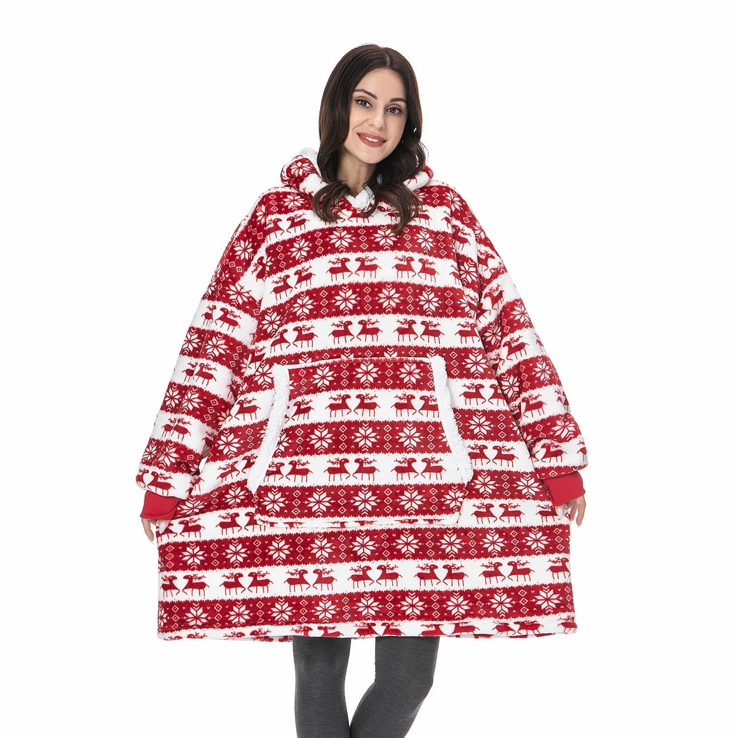 Ultra-zachte fleece- en woldeken met capuchon voor comfort en warmte thuis