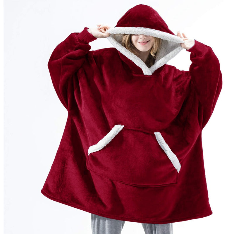 Ultra-zachte fleece- en woldeken met capuchon voor comfort en warmte thuis