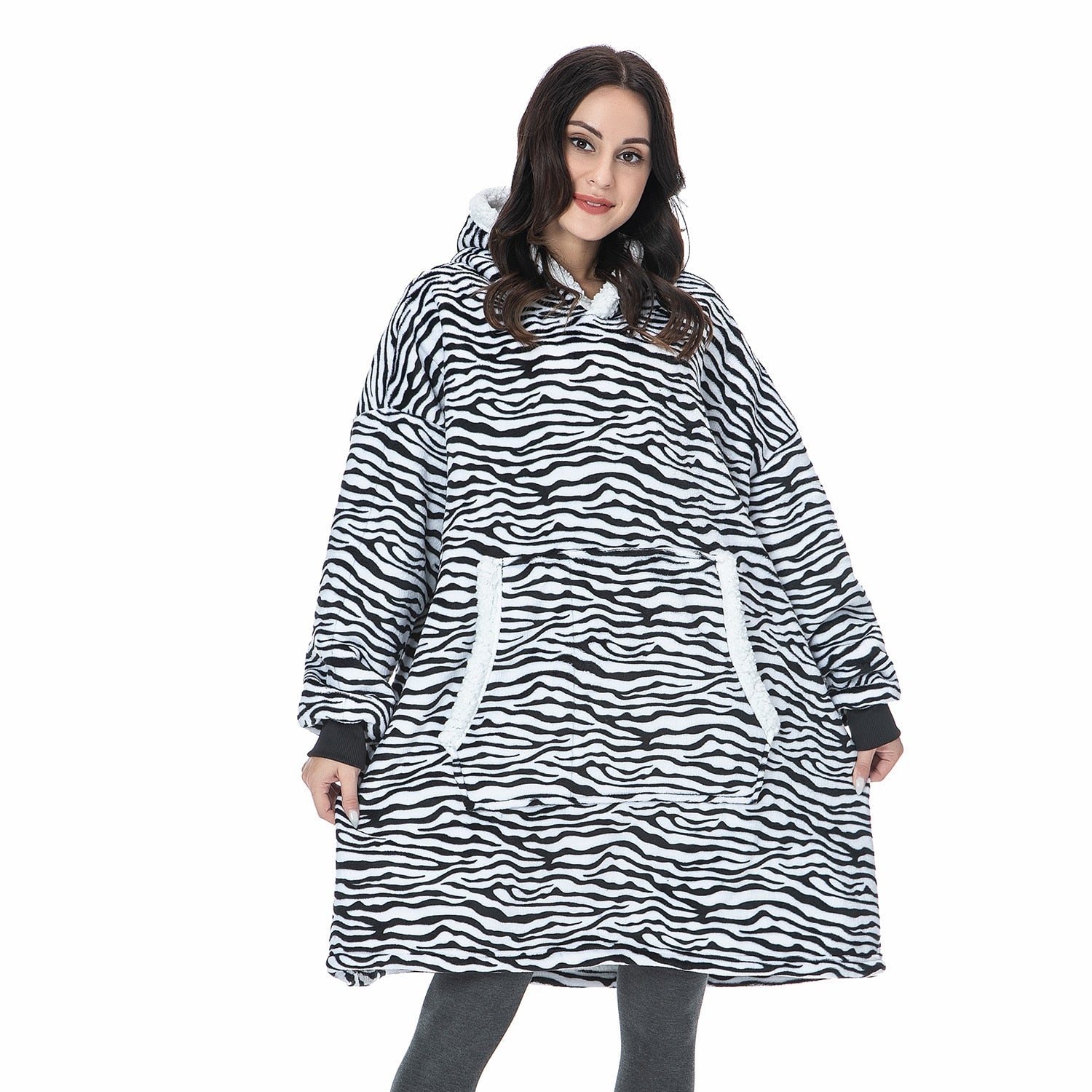 Ultra-zachte fleece- en woldeken met capuchon voor comfort en warmte thuis