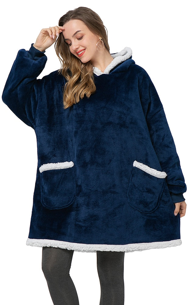 Ultra-zachte fleece- en woldeken met capuchon voor comfort en warmte thuis