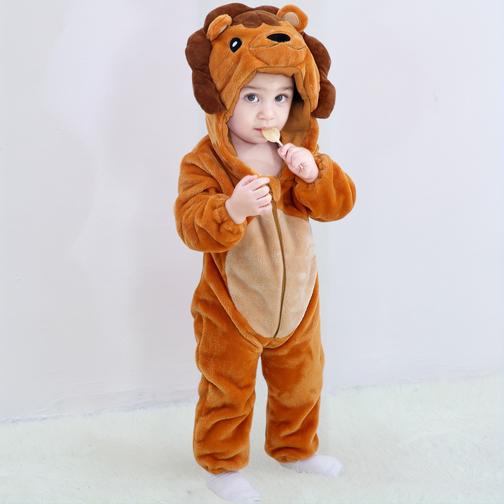Halloween Baby Leeuw Kostuum Met Kap Onesie