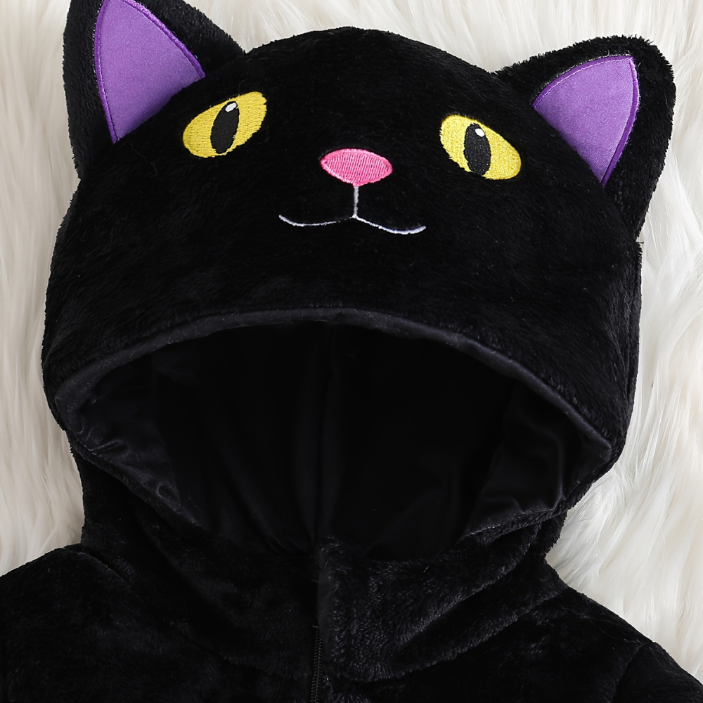 Halloween Kinderen Kat Kostuum Met Kap Romper Outfit