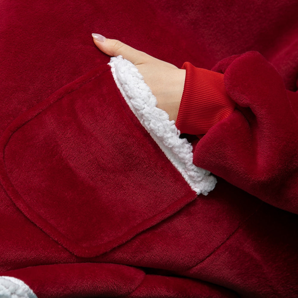 Ultra-zachte fleece- en woldeken met capuchon voor comfort en warmte thuis