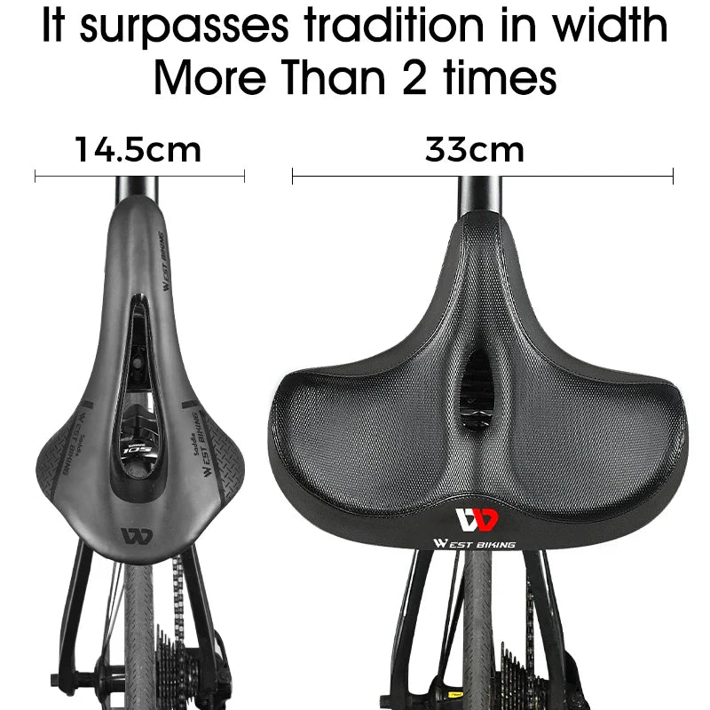Ergonomisch Fietszadel met Dikke Kussenpad – Meest Comfortabele Fietszadel voor MTB en Racefietsen, Ademend Ontwerp