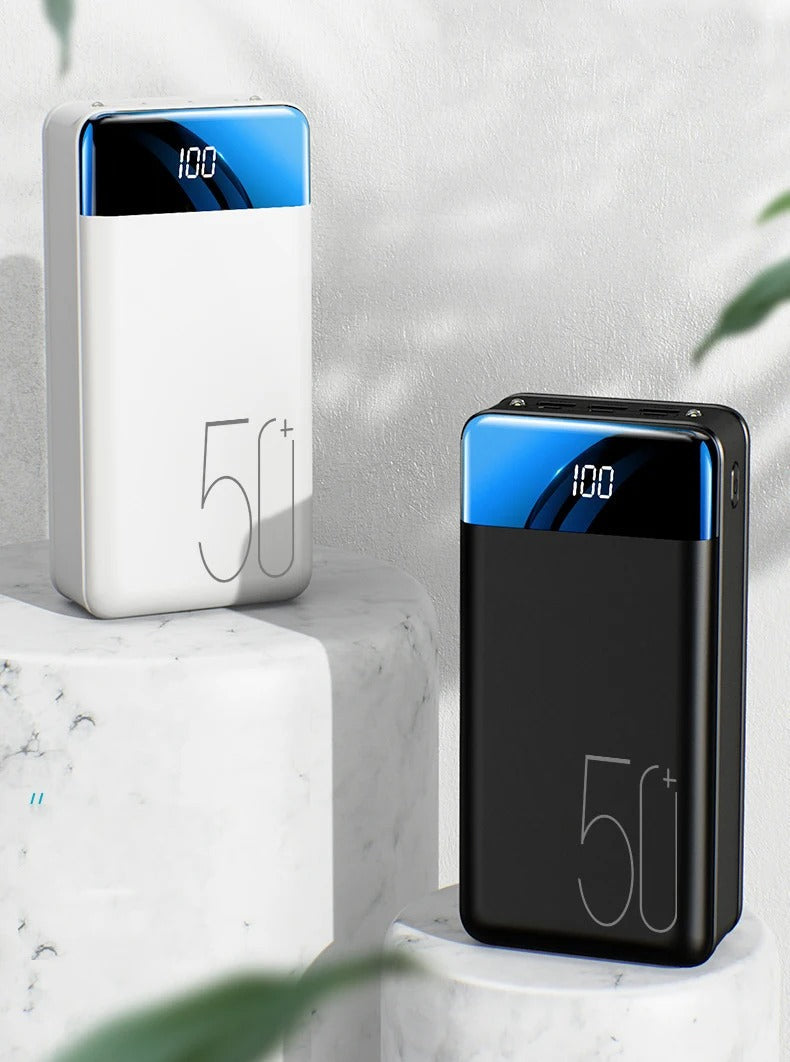 50.000mAh Ultra-Hoge Capaciteit Power Bank – Super Snelle Oplading voor Telefoons, Tablets & Laptops
