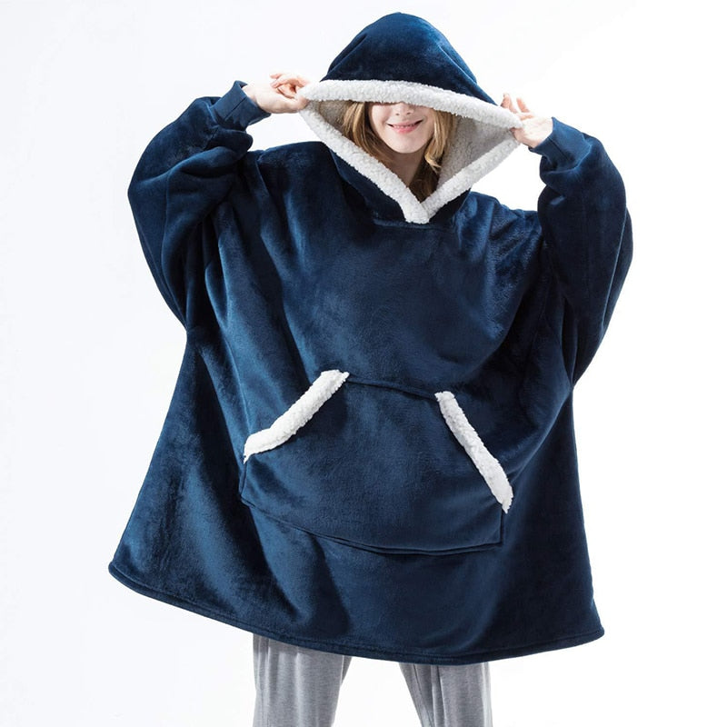 Ultra-zachte fleece- en woldeken met capuchon voor comfort en warmte thuis