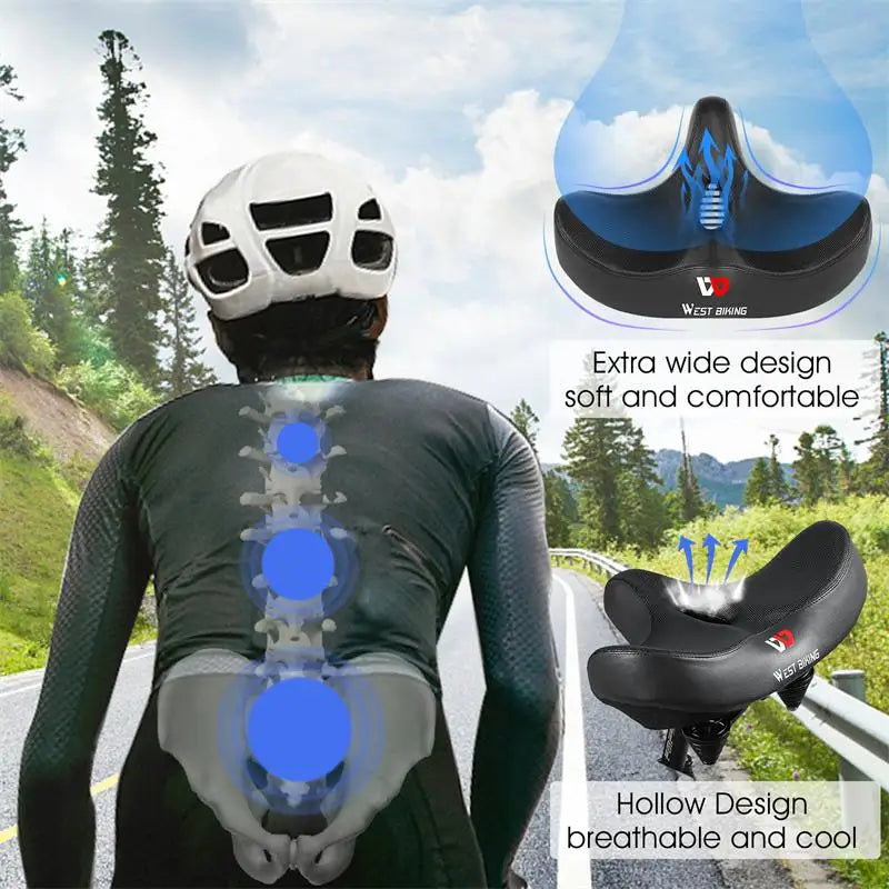 Ergonomisch Fietszadel met Dikke Kussenpad – Meest Comfortabele Fietszadel voor MTB en Racefietsen, Ademend Ontwerp