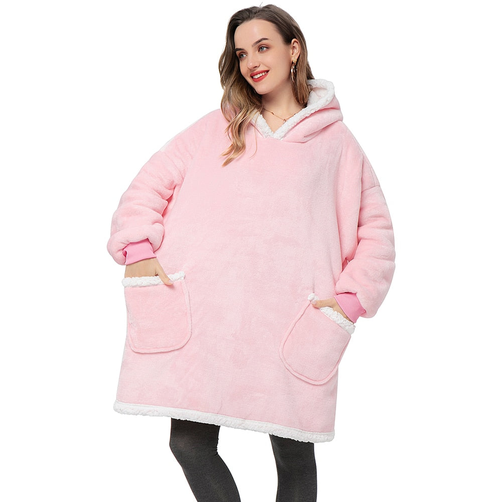 Ultra-zachte fleece- en woldeken met capuchon voor comfort en warmte thuis