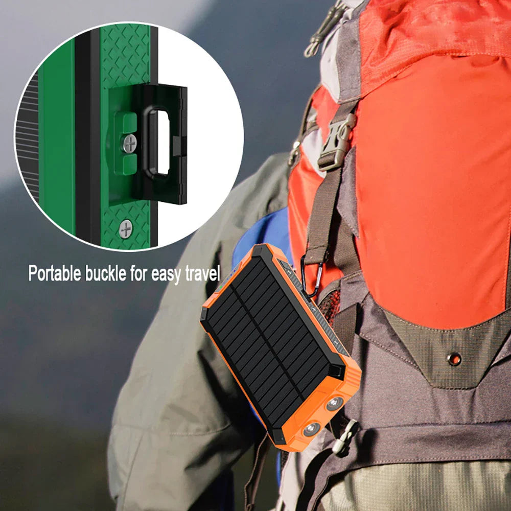 LuxuraVolt Draagbare Zonne Draadloze PowerBank | Duurzame energie voor onderweg en gemak