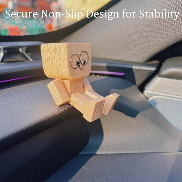 Houten Decoratie Figuur met Beweegbare Wipfunctie en Verwisselbare Gezichten