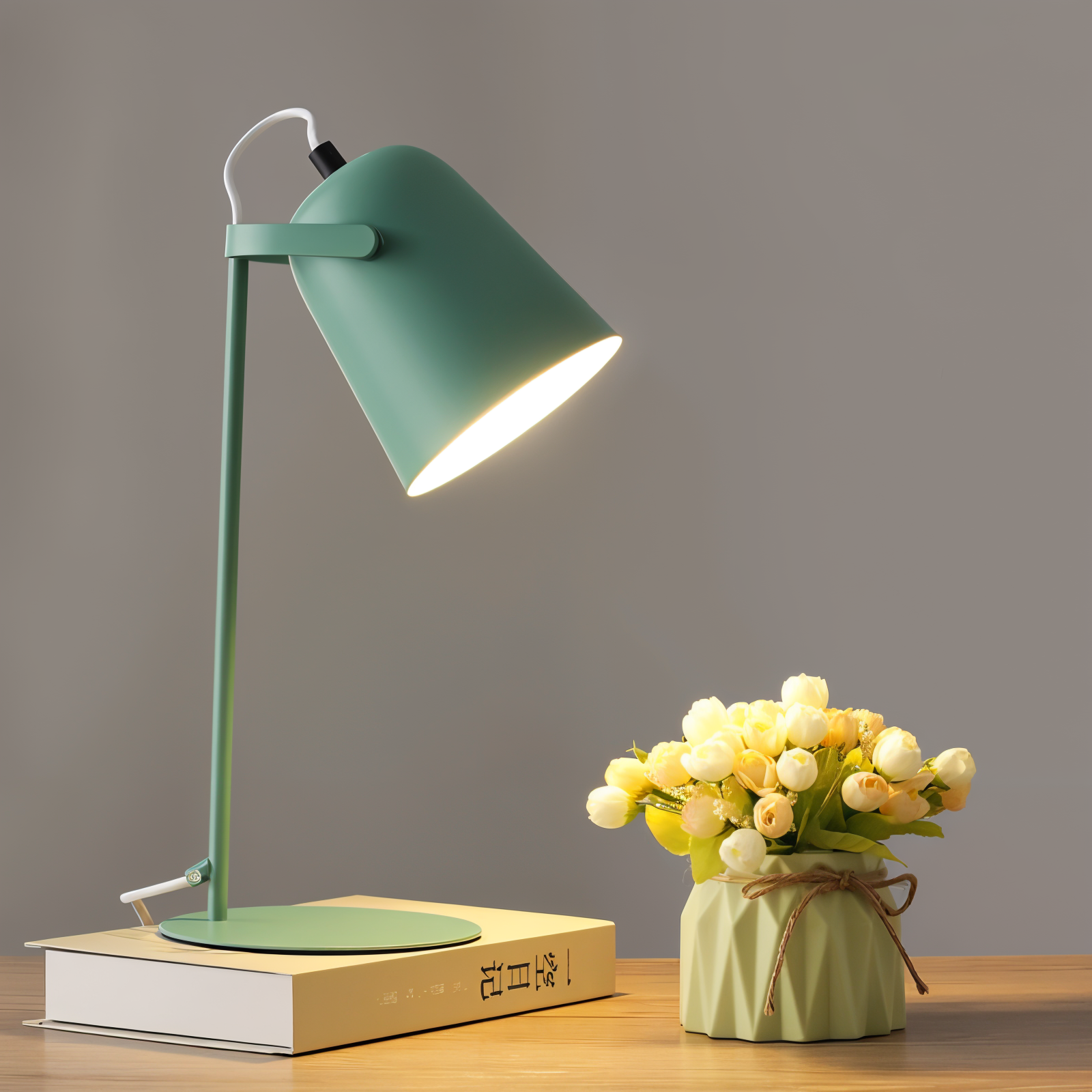 Frendorf | Macaron Tafellamp - Scandinavische gele Bureau Lamp - Verstelbare Lamp
