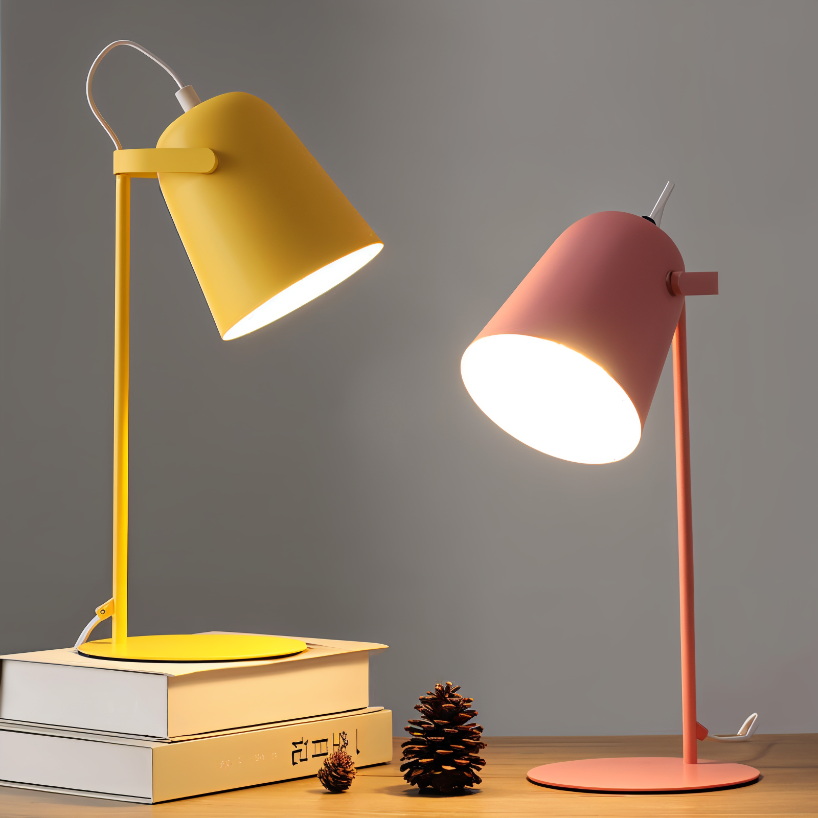 Frendorf | Macaron Tafellamp - Scandinavische gele Bureau Lamp - Verstelbare Lamp