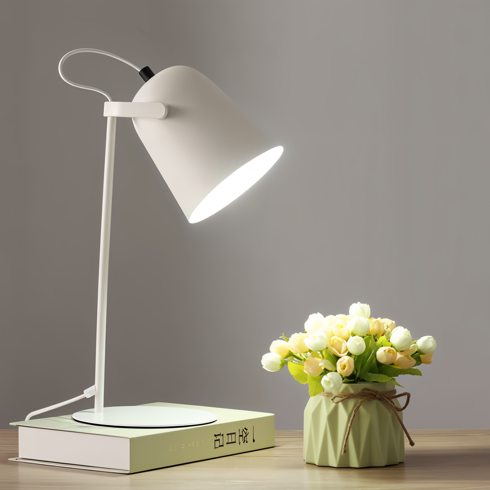 Frendorf | Macaron Tafellamp - Scandinavische gele Bureau Lamp - Verstelbare Lamp