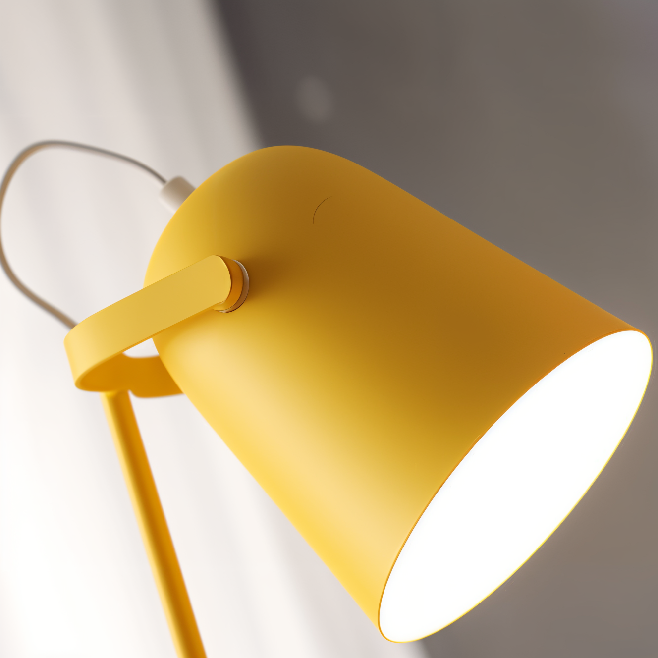 Frendorf | Macaron Tafellamp - Scandinavische gele Bureau Lamp - Verstelbare Lamp