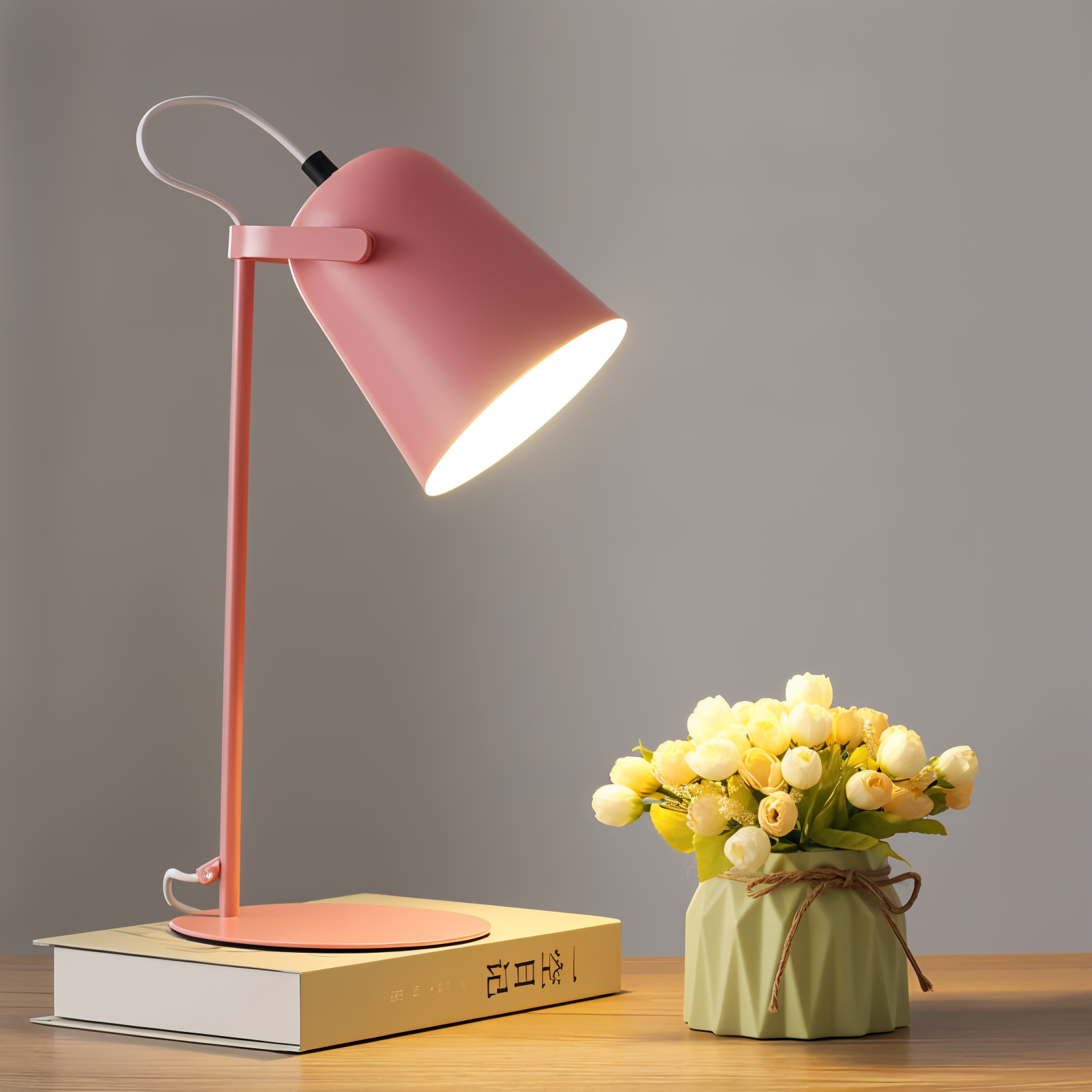 Frendorf | Macaron Tafellamp - Scandinavische gele Bureau Lamp - Verstelbare Lamp