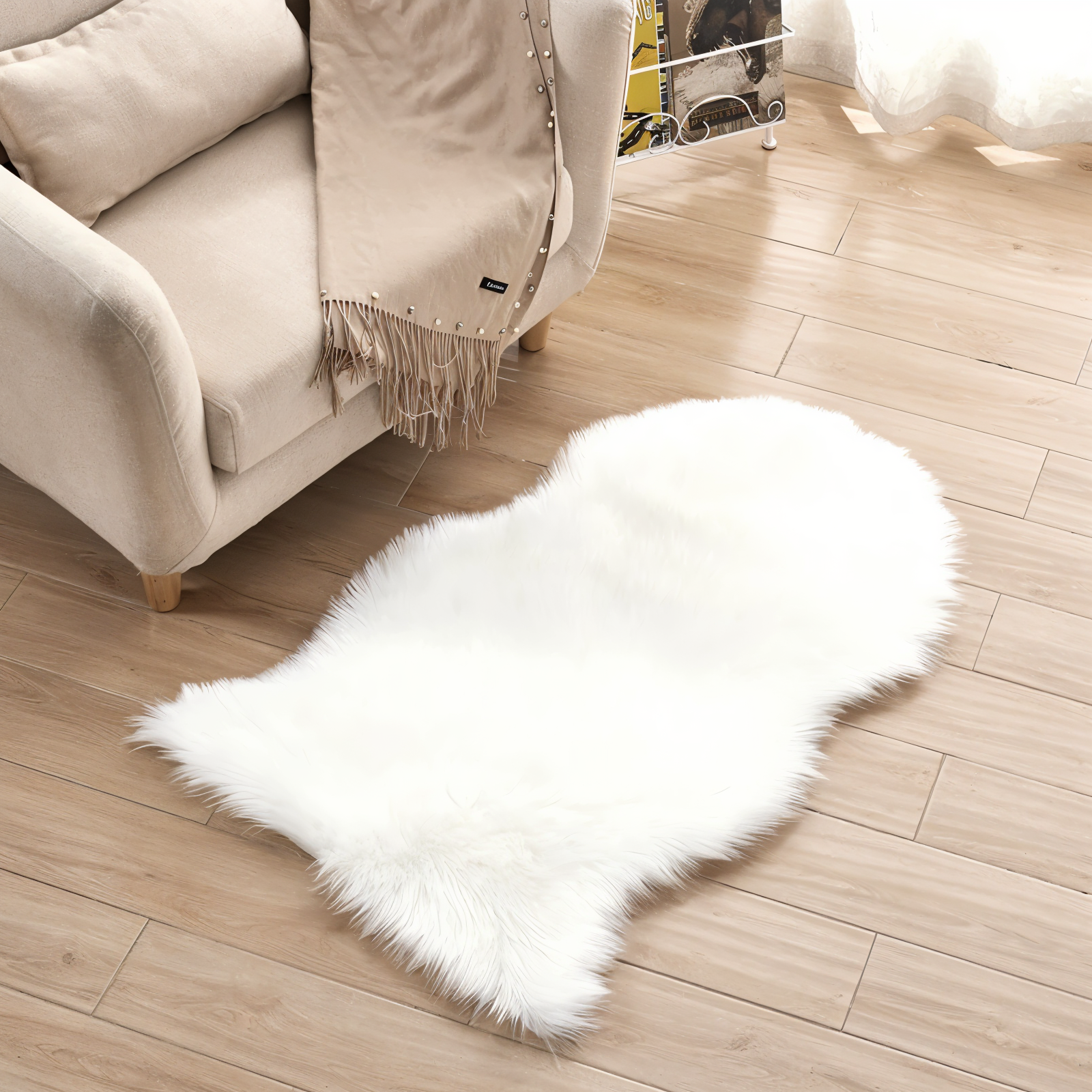 ShearLuxe Kunstbont Tapijt – Zachte Imitatie Schapenvacht voor Woondecoratie