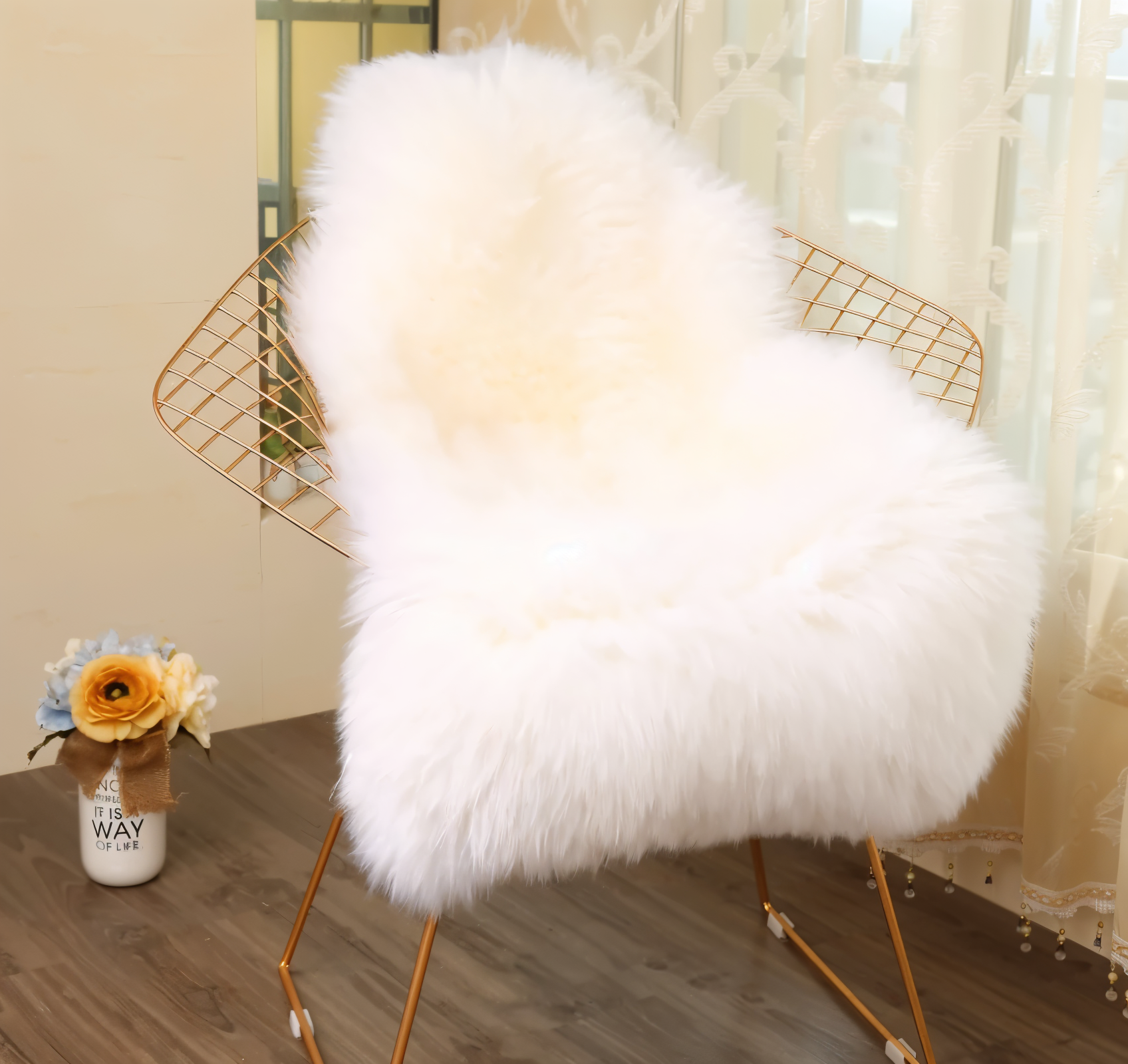 ShearLuxe Kunstbont Tapijt – Zachte Imitatie Schapenvacht voor Woondecoratie