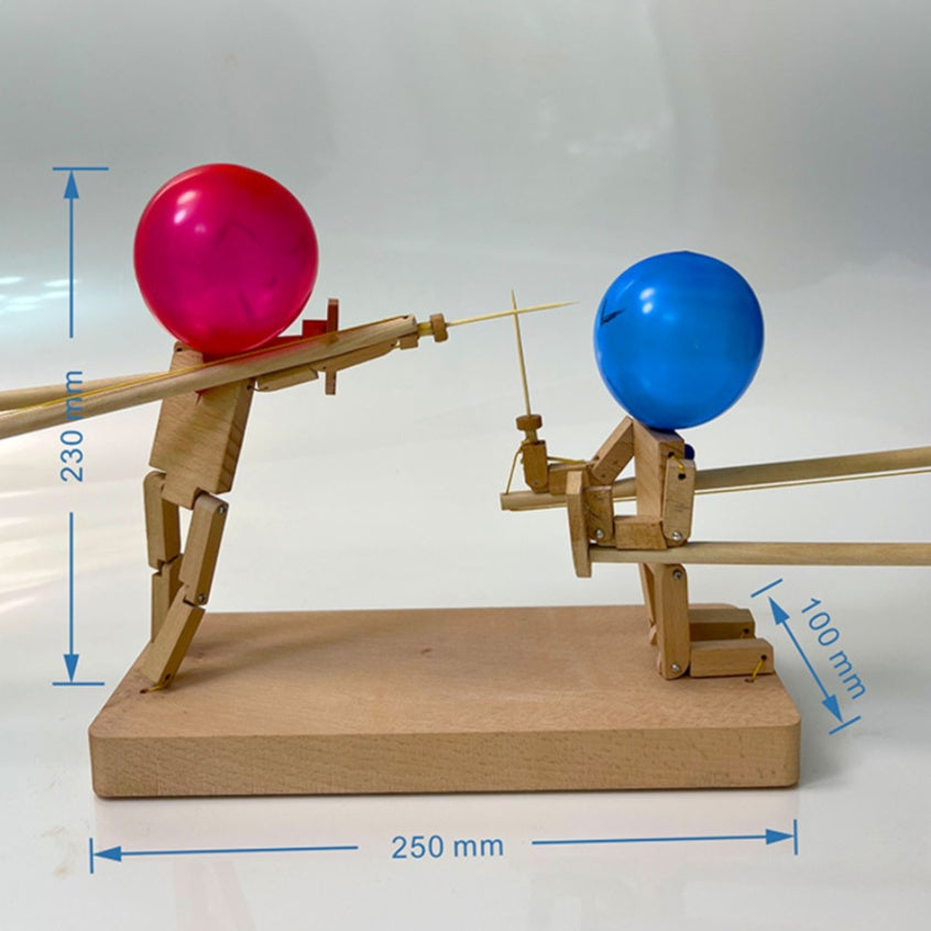 Handgemaakte Ballonkoppen Houten Vechtpoppen