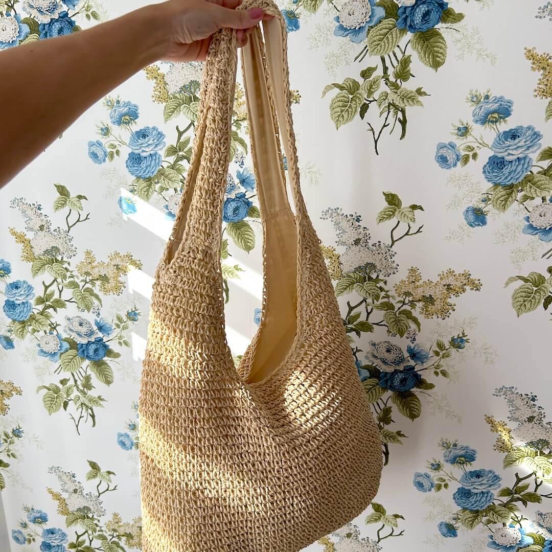 Vrouwen Stro Tote Bag Beige One Size Bohemian Strandtas
