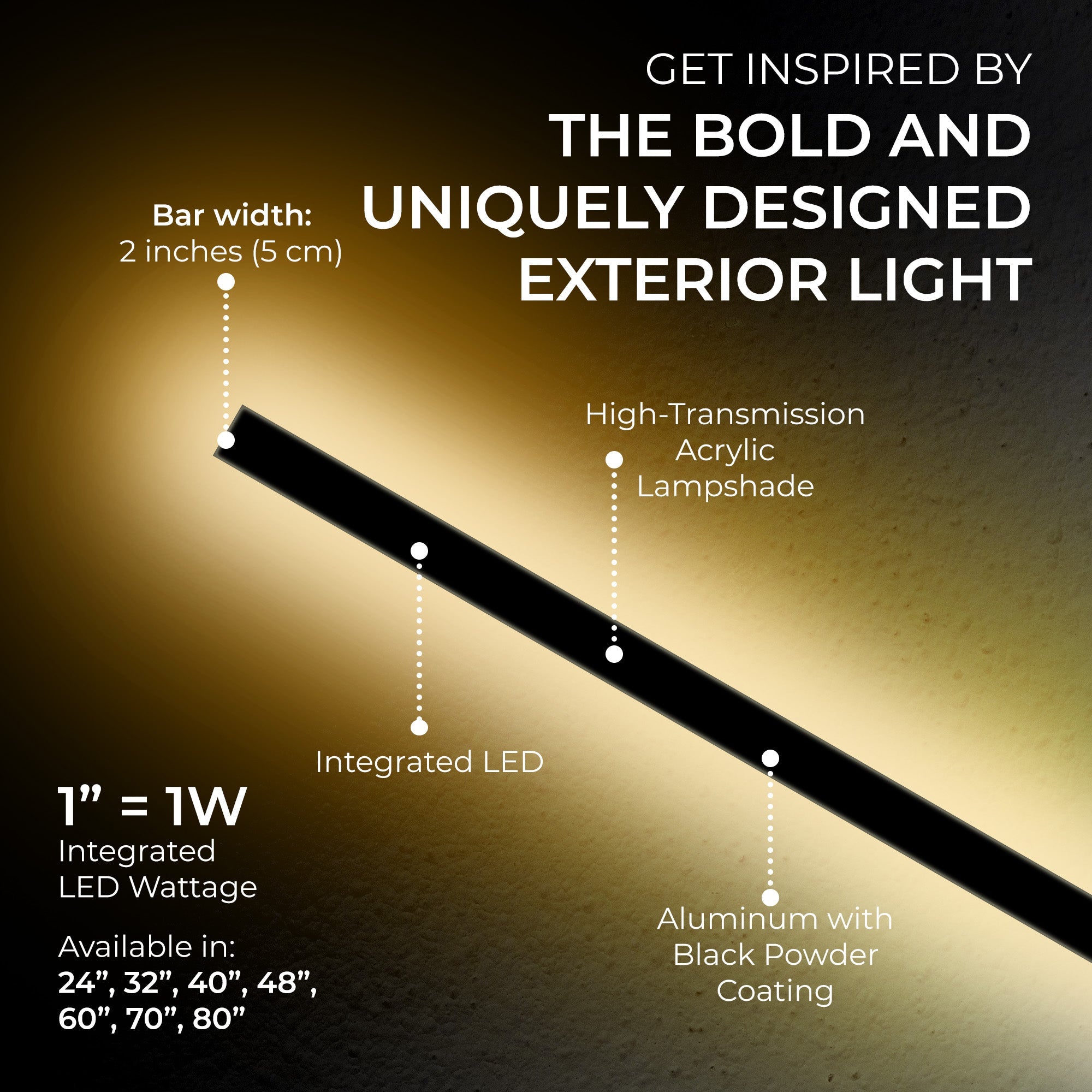 Svelte Buiten Linear Lamp