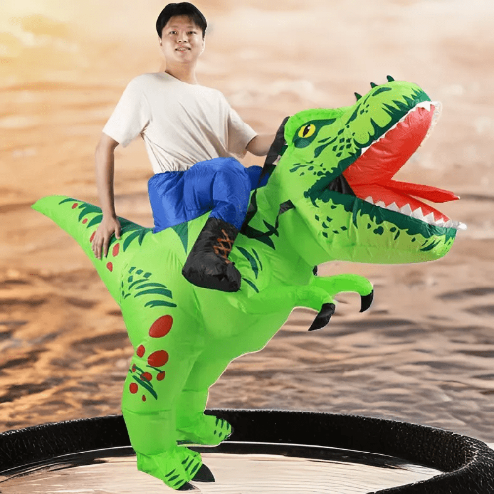 Opblaasbaar Dinosauruskostuum Kinderen Halloween Kostuum Ride-On