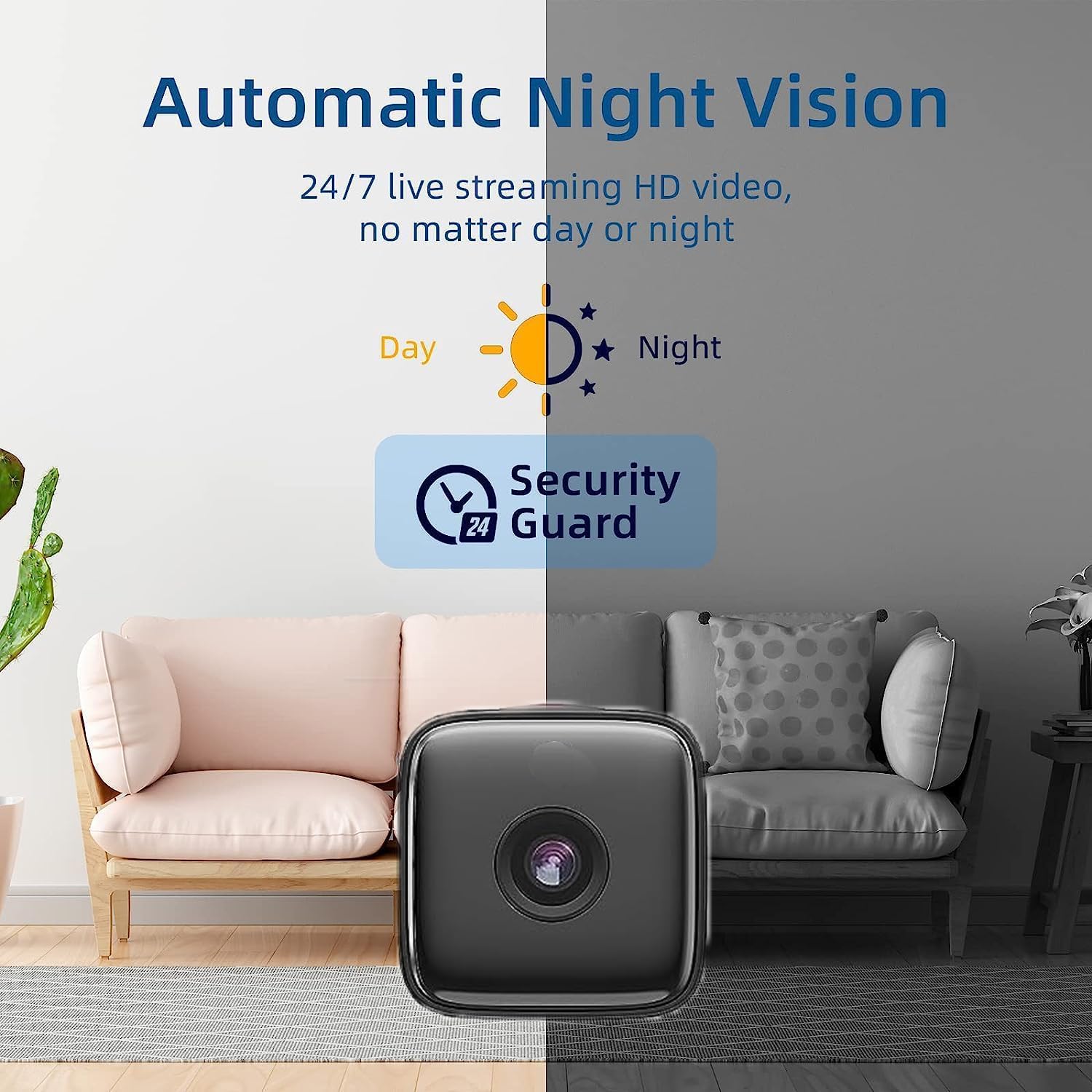 Binnencamera | Nachtzicht & Bewegingsdetectie | WLAN-Toegang | SecureView
