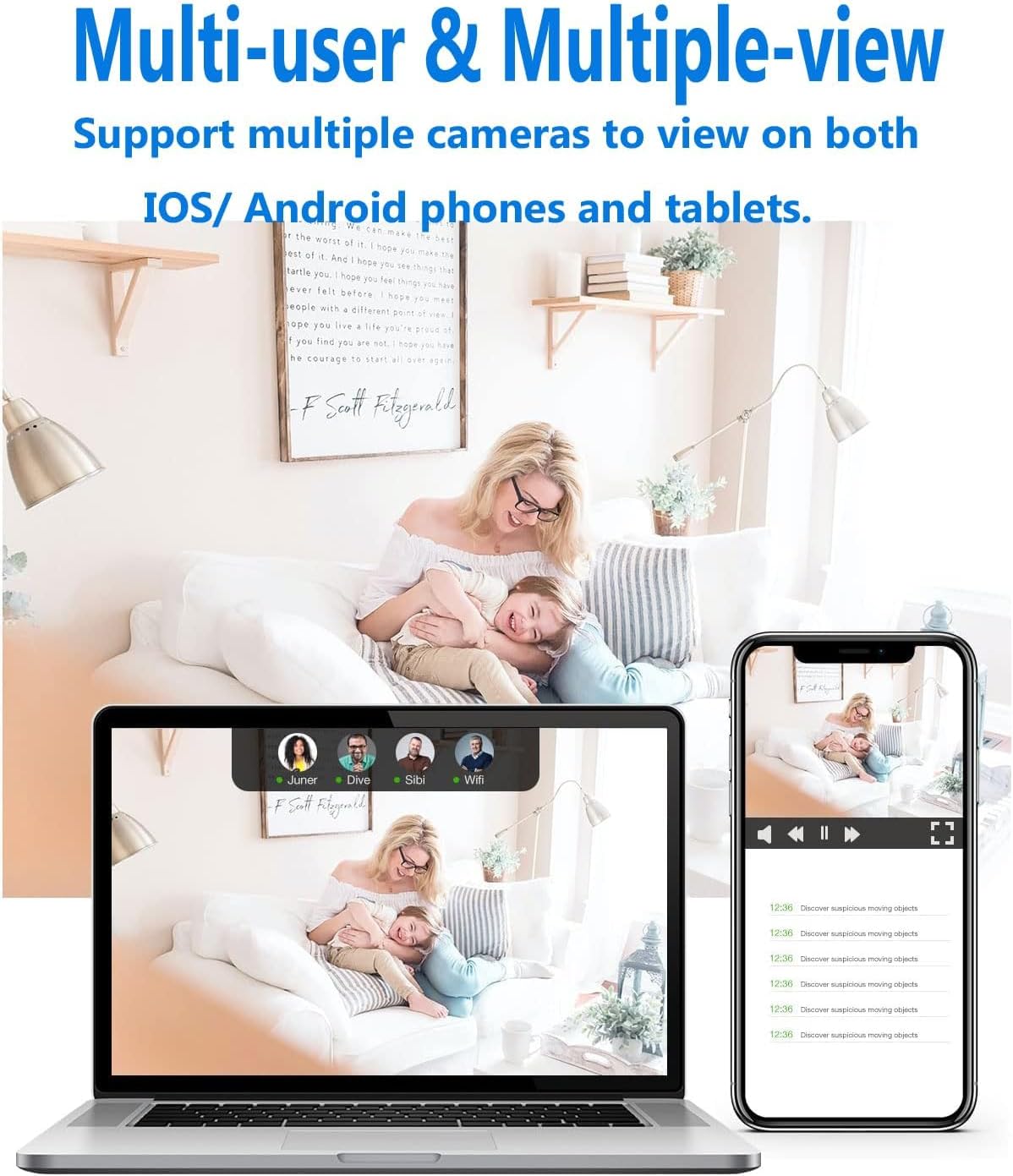 Binnencamera | Nachtzicht & Bewegingsdetectie | WLAN-Toegang | SecureView