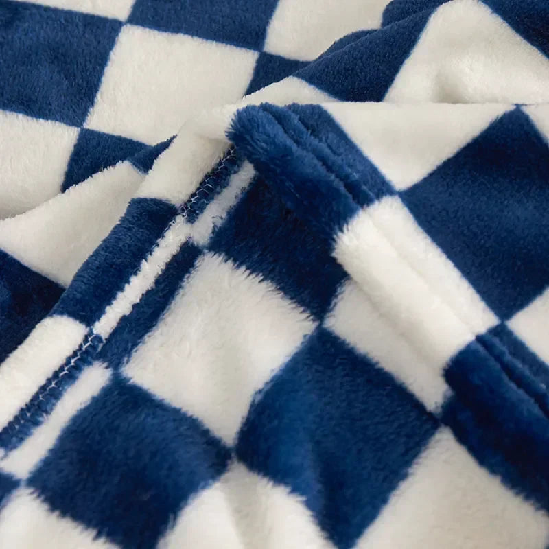Geruite Deken – Zachte Plaid met Blokpatroon voor Bank en Bed