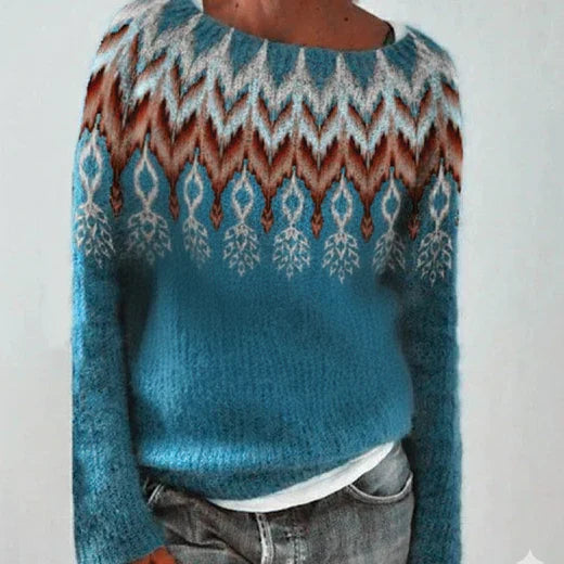 Andrea | Dames Winter Kersttrui met Noordelijk Patroon