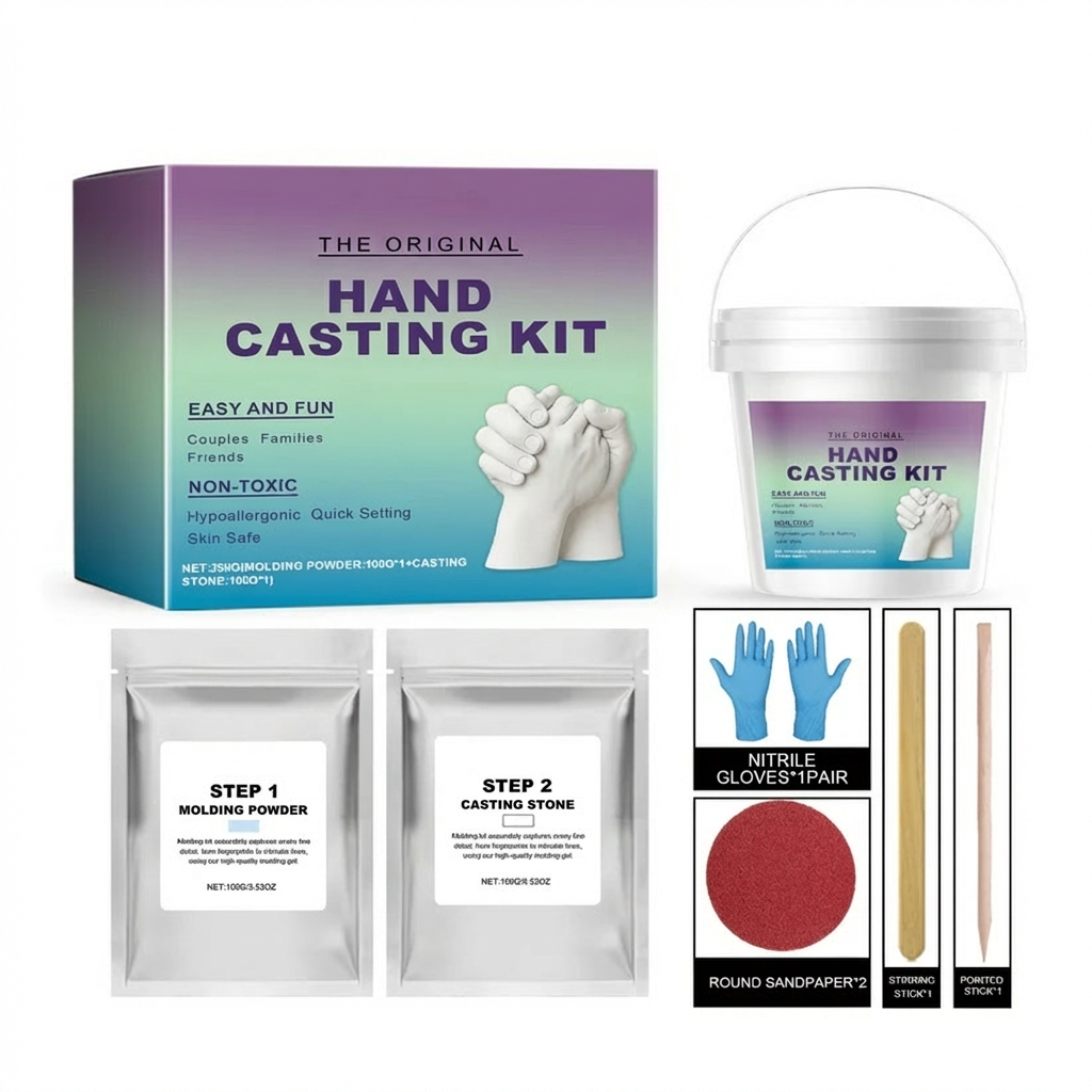 Handafdrukset voor gezinnen & stellen – 3D gips herinneringsset