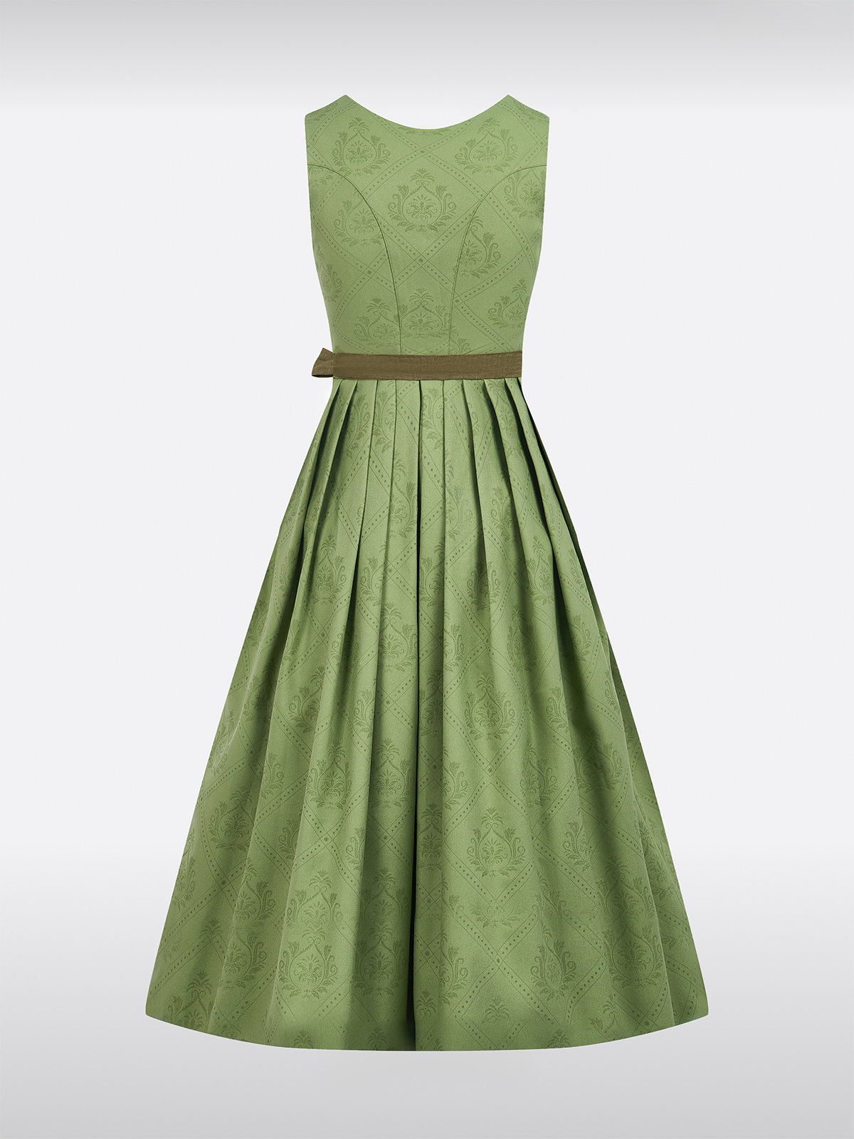 Groen Rechte Uitsnede Allover Patroon Dirndl