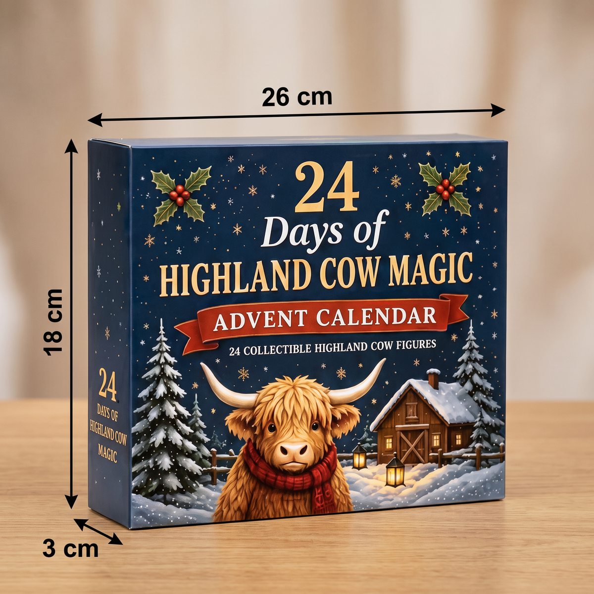 24-Dagen Adventskalender met Highland Runderen als verzamelbare mini-figuren