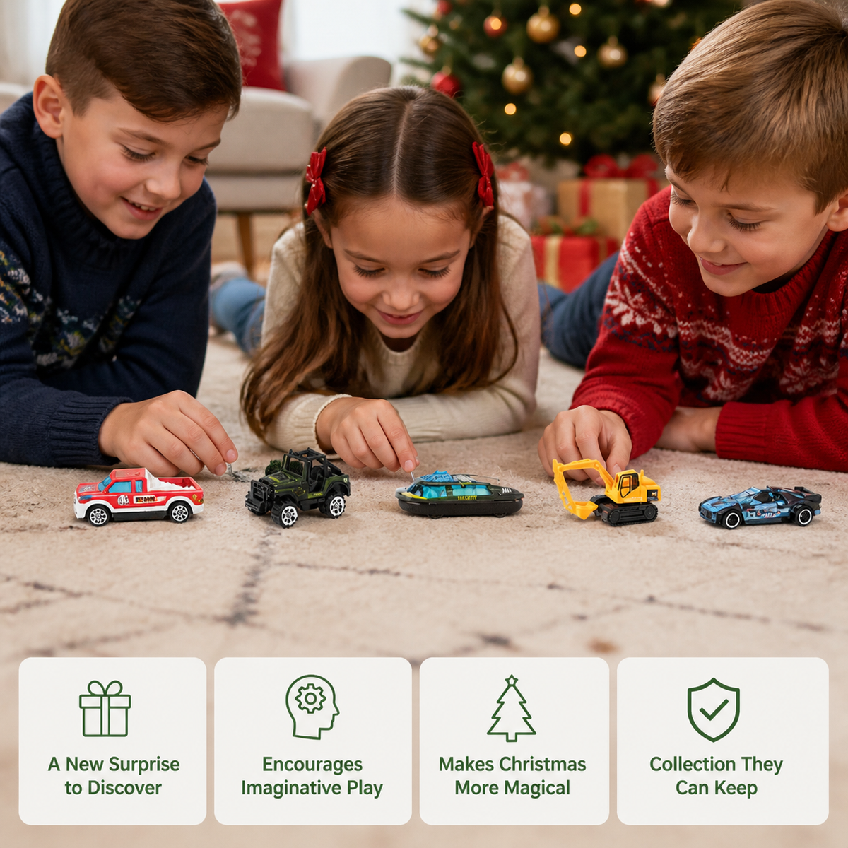 Kerst Die-Cast Auto Adventkalender voor Kinderen