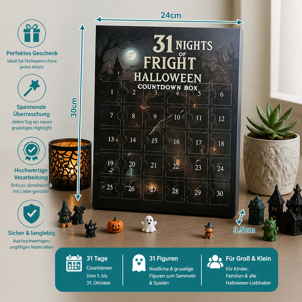 Halloween Adventskalender – Griezelige Mini-Figuren & Hangers