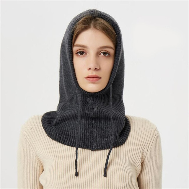 Wintermuts van kasjmier voor vrouwen met verstelbare capuchon