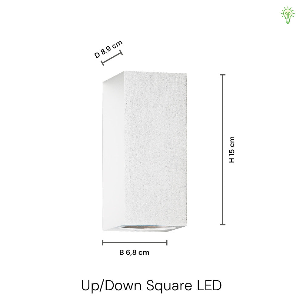 Up/Down Square Buiten GU10 Wandlamp Zwart