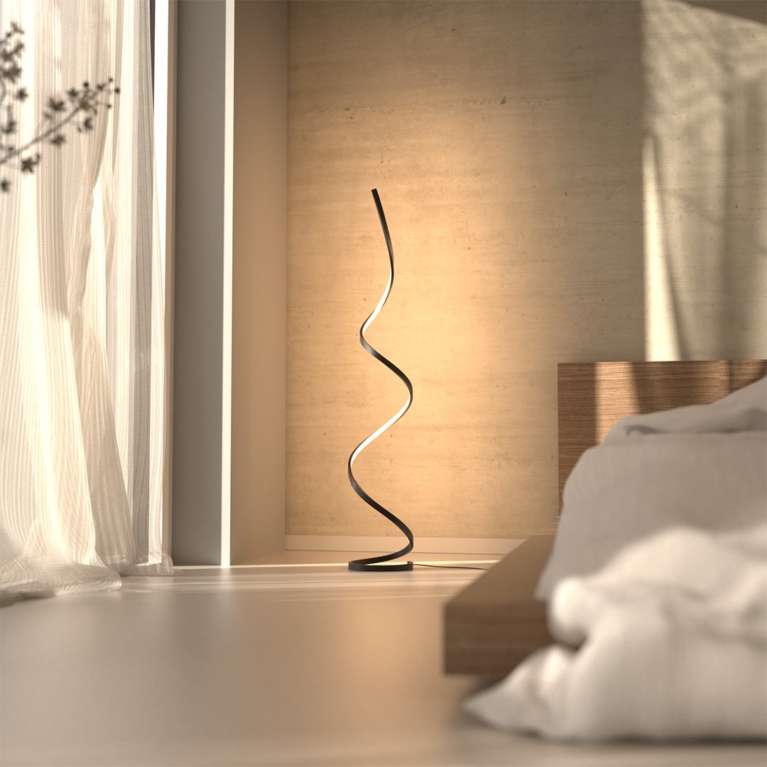 Sculpturale LED Vloerlamp – Moderne Spiraalvormige Designlamp
