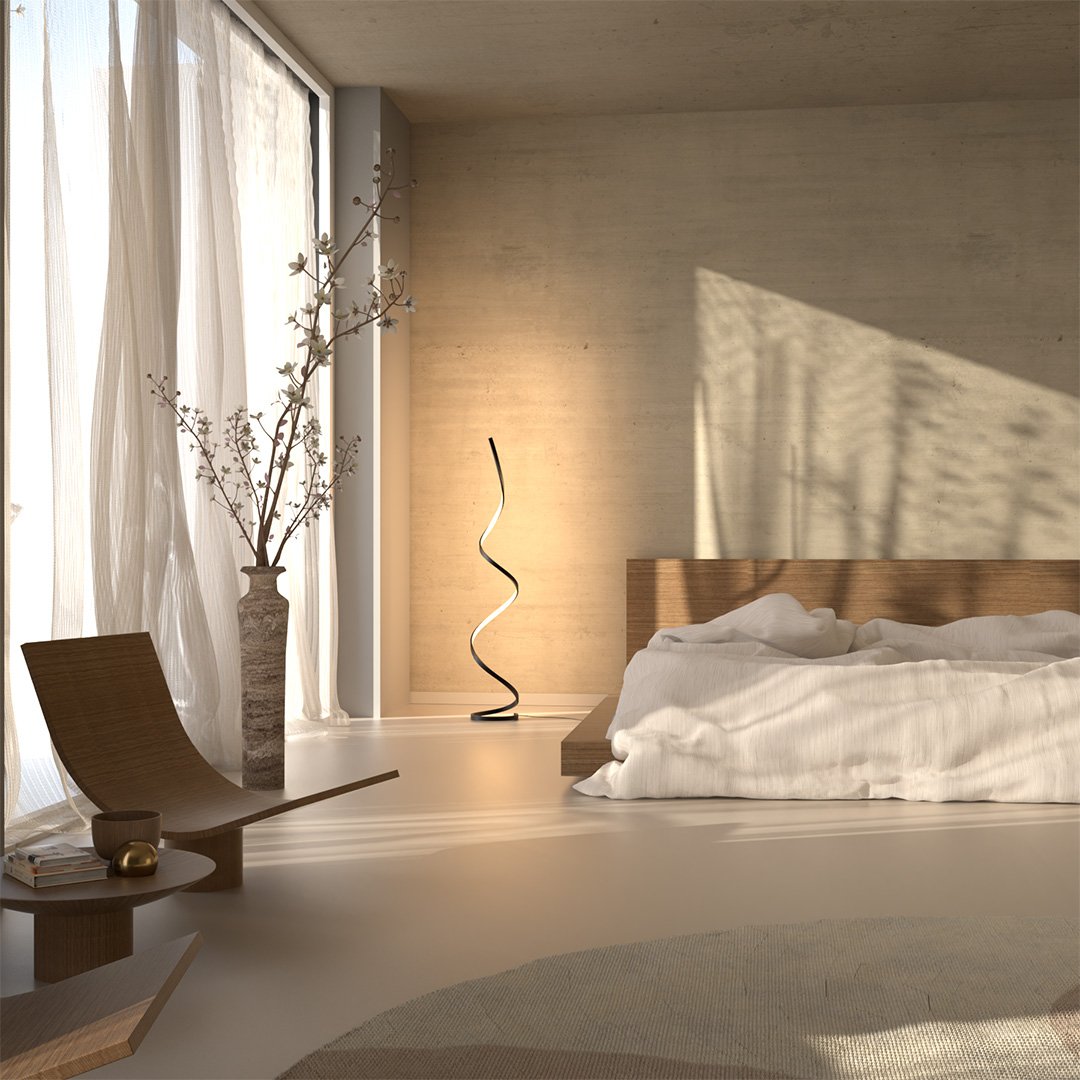 Sculpturale LED Vloerlamp – Moderne Spiraalvormige Designlamp