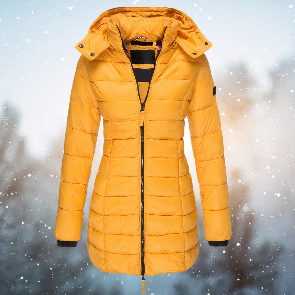 Warme Dames Winterjas met Kapuze – Middellange Comfortabele Jas voor Koude Dagen