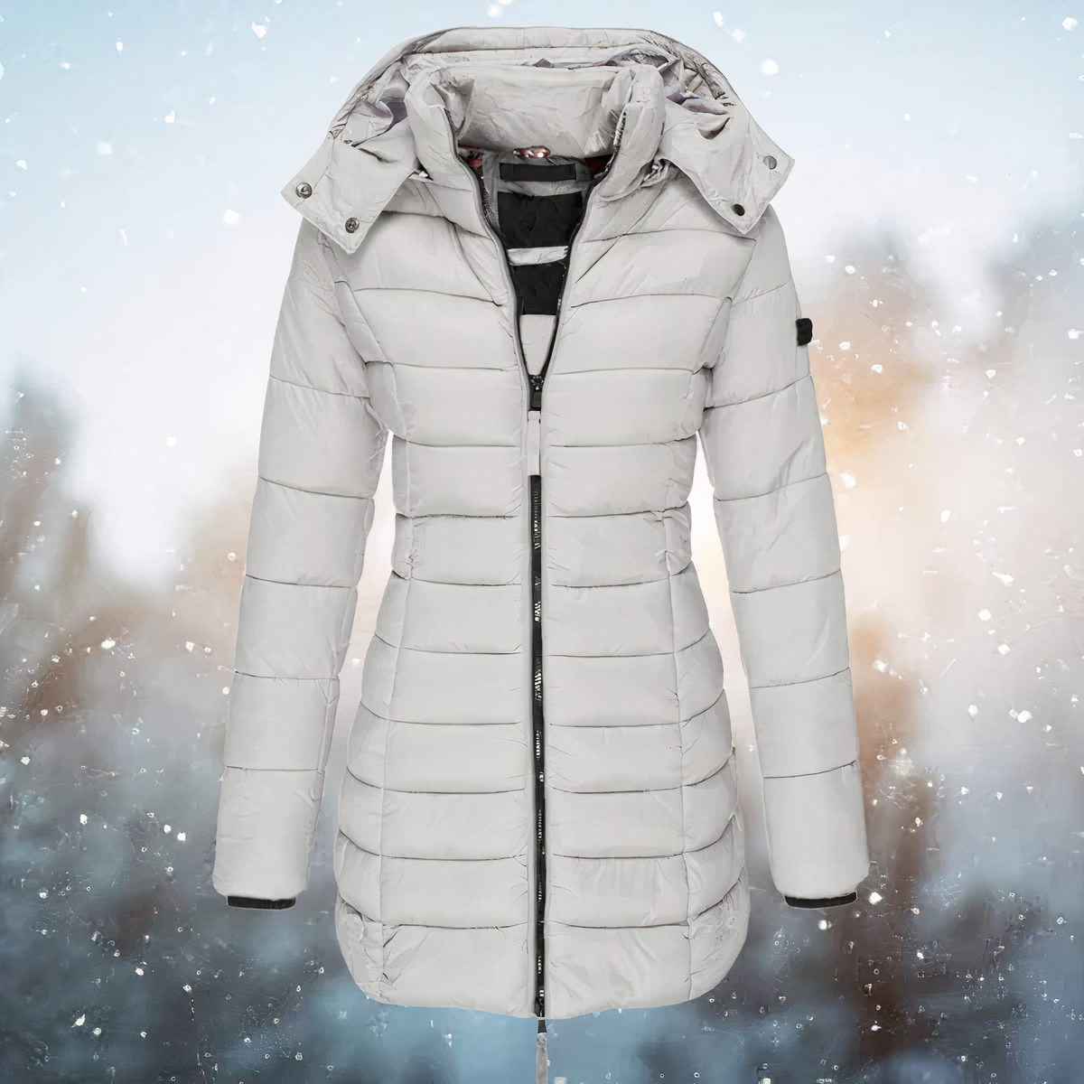 Warme Dames Winterjas met Kapuze – Middellange Comfortabele Jas voor Koude Dagen
