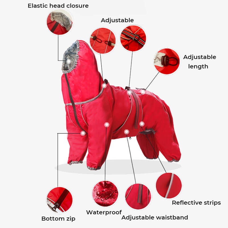 Waterdichte Hondenregenjas – Verstelbare Outdoor Jas voor Honden